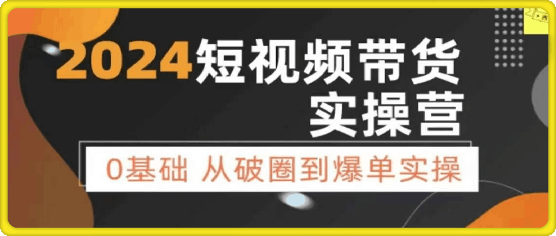 鑫哥·2024零基础短视频图文带货实操课