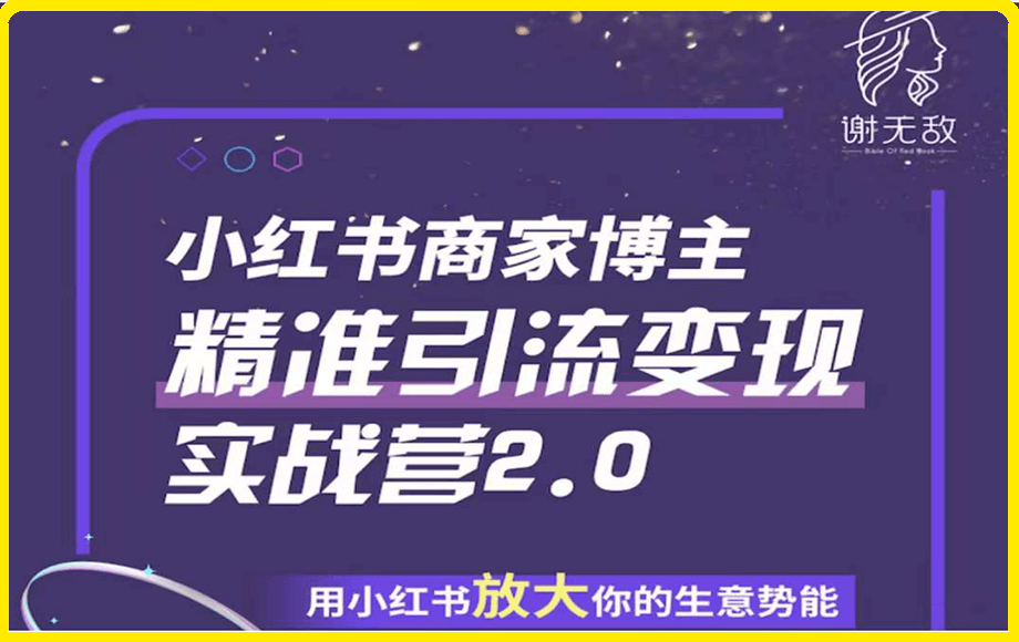 谢无敌·小红书商家精准引流实战营2.0