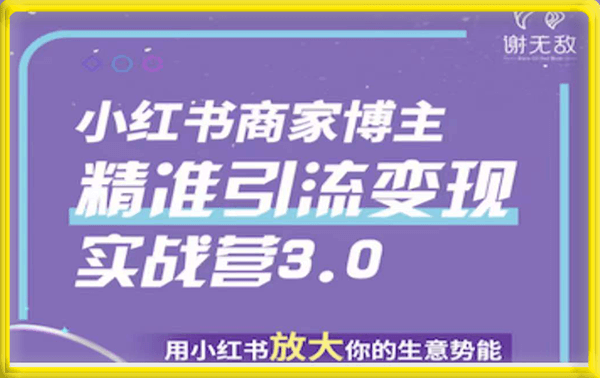 谢无敌·小红书商家精准引流实战营3.0