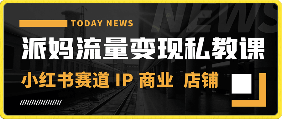 派妈流量变现私教课——小红书