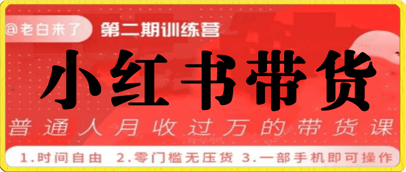 老白来了·小Red书带货42天训练营(2.0版)