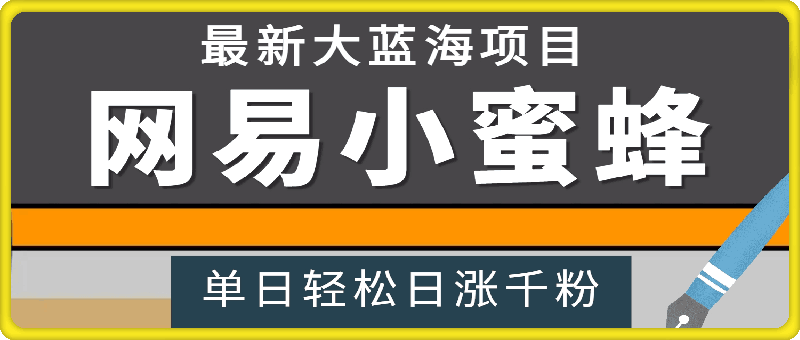 网易小蜜蜂,最新大蓝海项目,单日轻松日涨千粉