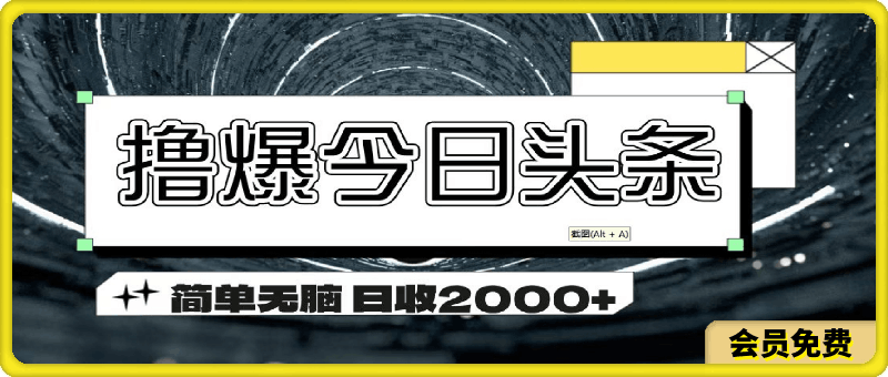 撸爆今日头条 简单无脑操作 日收2000+