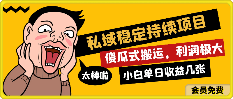 私域稳定持续项目,傻瓜式搬运,利润极大,小白单日收益几张【揭秘】
