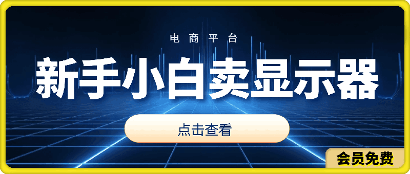 新手小白如何做到在电商平台卖显示器,最新赚钱教学干货分享