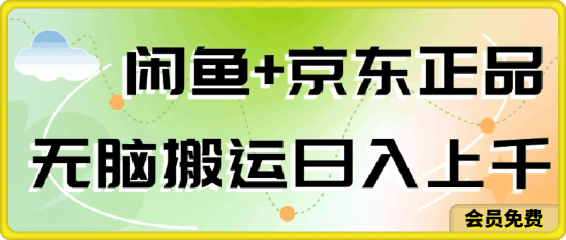 闲鱼+京东正品,无脑搬运赚差价,非常适合新手