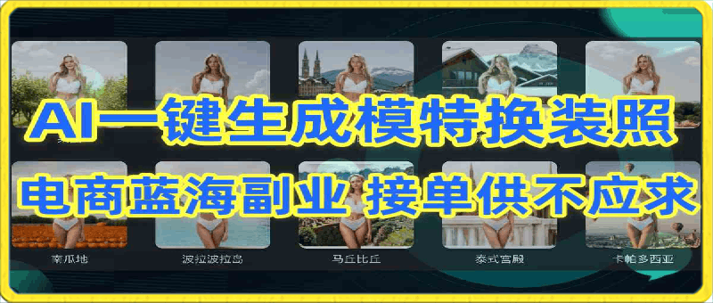 AI制作电商图,一键生成模特换装照,电商蓝海副业供不应求【揭秘】