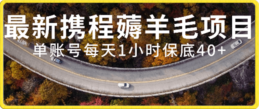 最新携程薅羊毛项目,单账号每天1小时保底收益40+,可矩阵操作