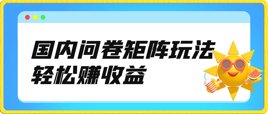 国内问卷矩阵玩法,轻松赚收益