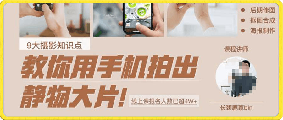 手机静物美食系统课丨0基础教你用手机拍出静物美食大片