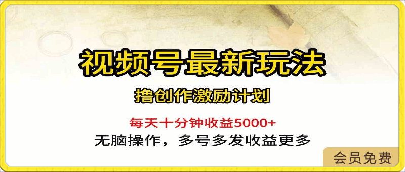 视频号最新玩法,每日一小时月入5000+