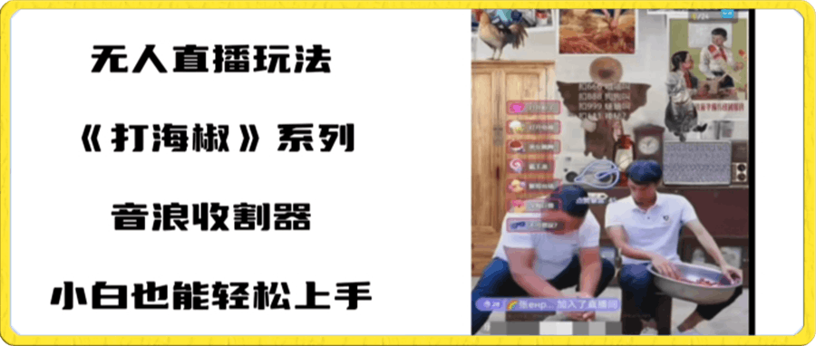 打海椒无人直播整蛊项目,小白轻松上手撸音浪收割器(教程+工具+素材)