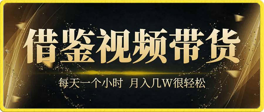 全网最火每天一个小时,借鉴视频带货月入几W很轻松【揭秘】