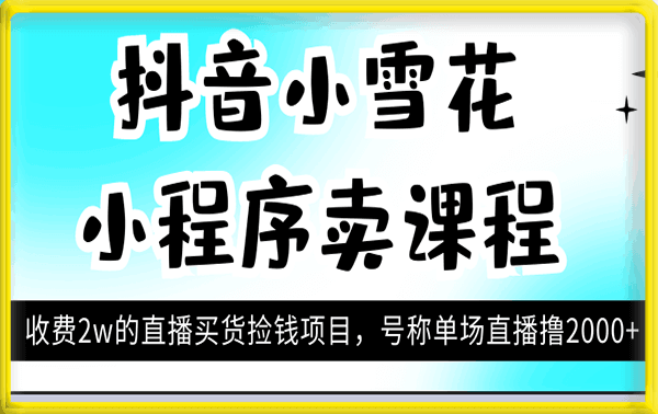 抖音小雪花小程序无人直播卖课程