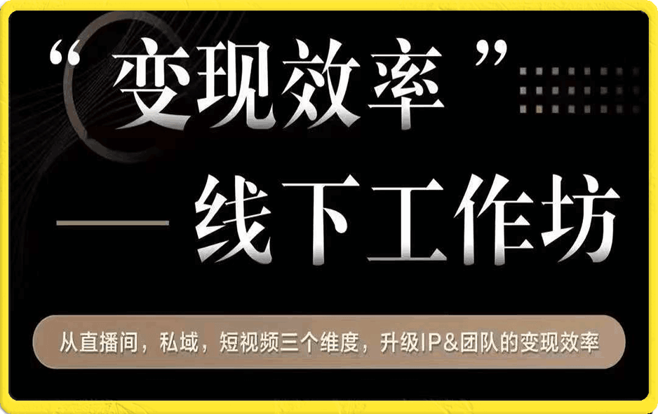 马成智/高尔阔·变现效率线下工作坊