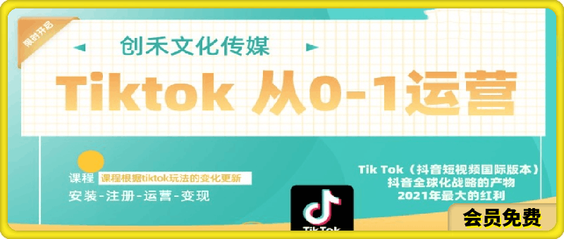 Tiktok实战从0-1运营教学课程,解决你tiktok登录环境问题