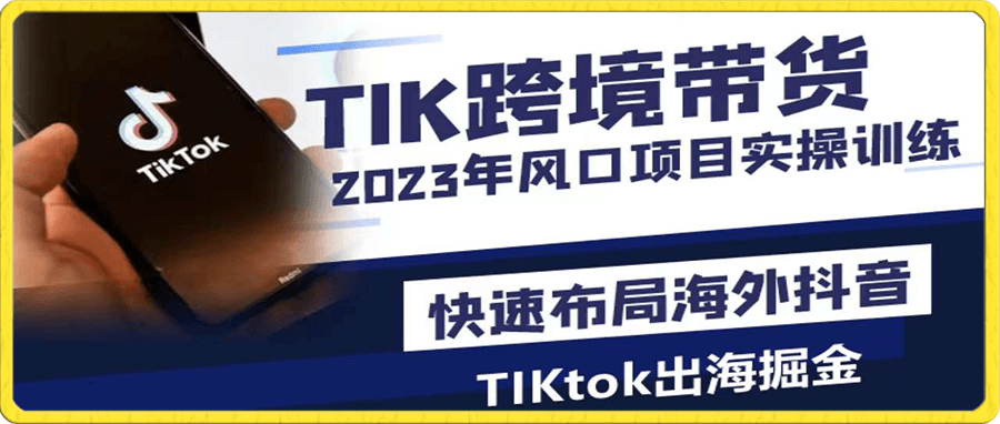 2023风口项目TIKtok出海掘金计划短视频直播带货跨境电商