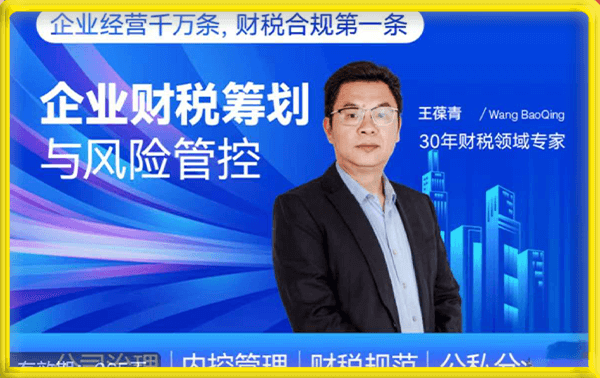 王葆青·企业财税筹划与风险管控