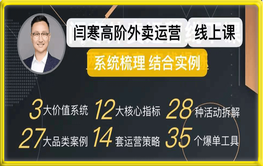 【闫寒】外卖高阶运营线上课