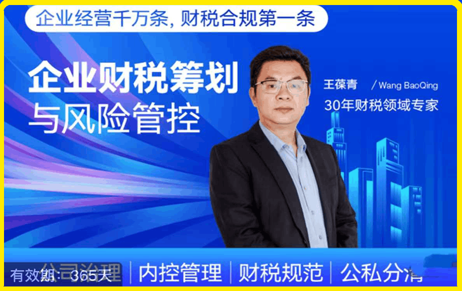 王葆青·企业财税筹划与风险管控