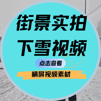 走拍街景实拍下雪视频横屏素材