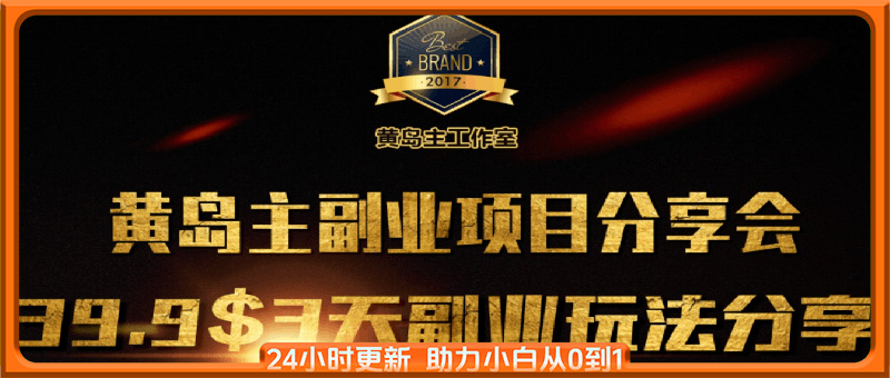 黄岛主副业分享会1期：3天3个副业玩法！