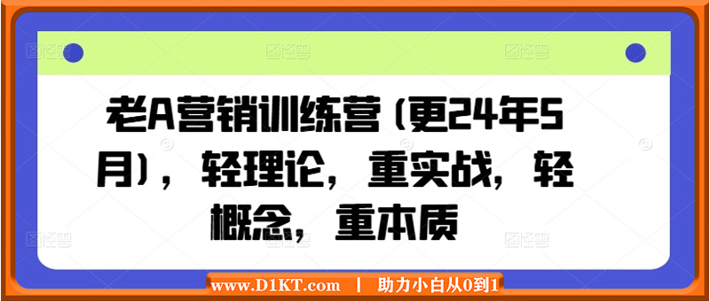 老A营销训练营(更24年12月)，轻理论，重实战，轻概念，重本质