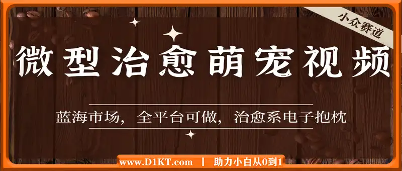 小众赛道，让观众为情绪买单，蓝海市场，全平台可做，治愈系电子抱枕，详细教程