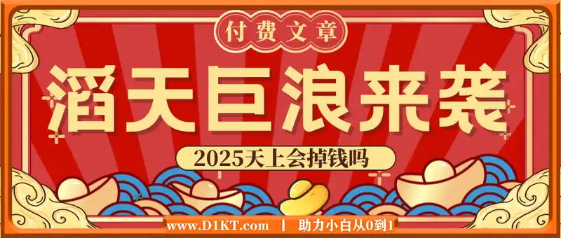 付费文章：滔天巨浪来袭！2025天上会掉钱吗？