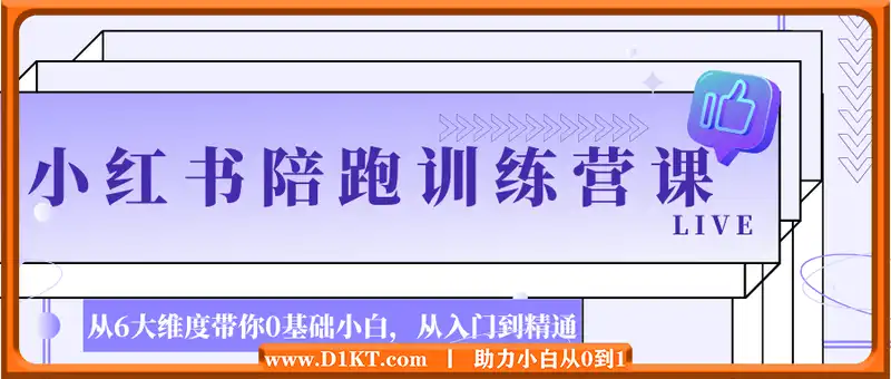 小红书陪跑训练营，从6大维度带你0基础小白，从入门到精通