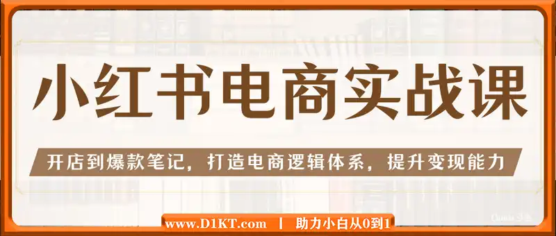 小红书电商实战课：开店到爆款笔记，打造电商逻辑体系，提升变现能力