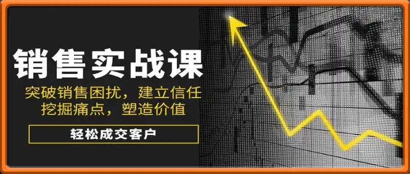 销售实战课，突破销售困扰，建立信任，挖掘痛点，塑造价值，轻松成交客户