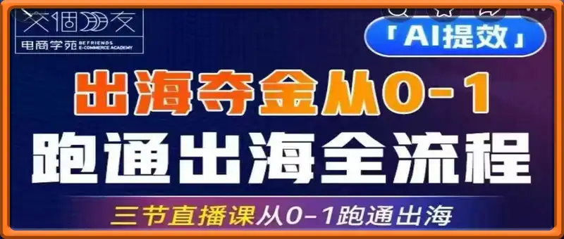 出海夺金从0-1跑通出海全流程