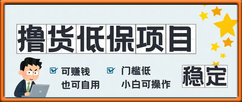 既能撸货又能赚钱的长期低保项目，每天30分钟，多号百分百稳定月入3000+！