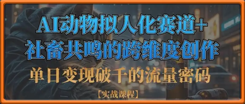 单日变现破千的流量密码，AI动物拟人化赛道+社畜共鸣的跨维度创作