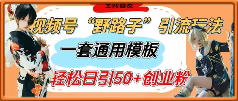 视频号“野路子”玩法，评论区疯狂截流，一套模板单日单号引流50+创业粉