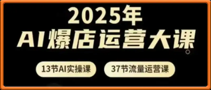 2025年AI爆店运营大课，13节AI实操课+37节流量运营课