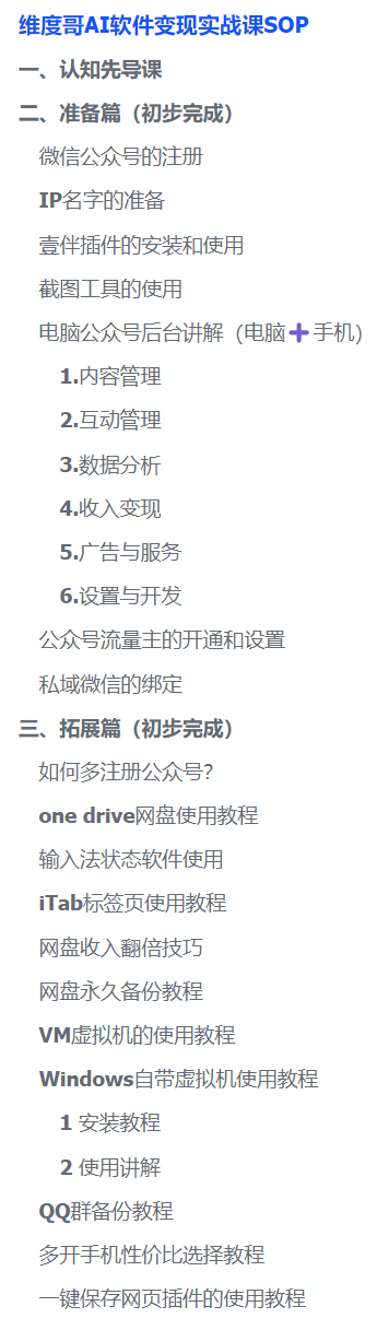 维度哥AI软件变现实战课SOP