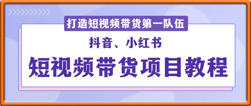 抖音、小红书短视频带货项目教程，打造短视频带货第一队伍
