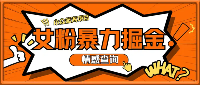 小众蓝海项目情感查询，女粉暴力掘金，轻松日入500+【揭秘】