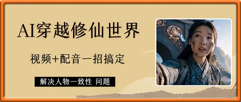 AI穿越修仙世界，视频+配音一招搞定，教你用AI生成穿越修仙世界。并且解决人物一致性