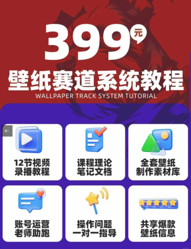 AI壁纸赛道系统课程，有不挣钱的项目，只有不会搞钱的人