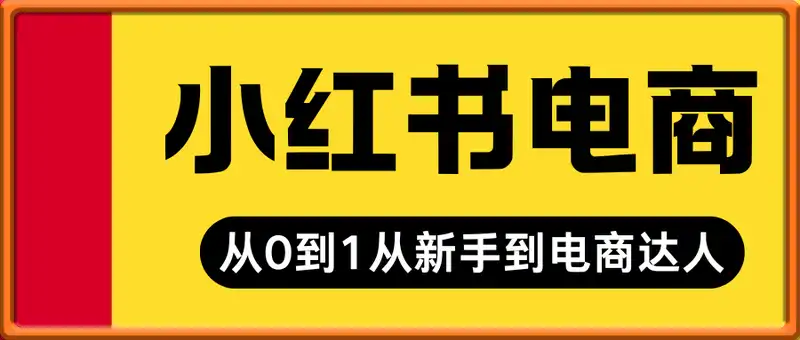 小红书电商从0到1：生态解析/IP定位/ 账号运营/爆款创作/直播带货/数据复盘/风险避坑