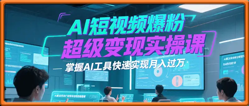 AI短视频爆粉超级变现实操课，掌握AI工具快速实现月入过万