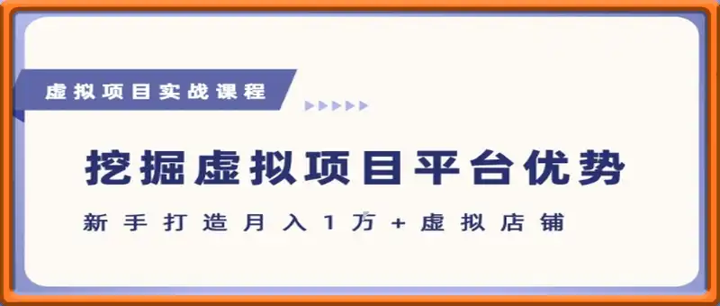 虚拟项目各平台优势，新手轻松月入1W+(给出具体建议)