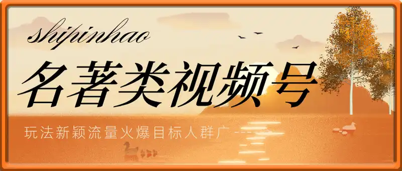 名著类视频号，玩法新颖流量火爆目标人群广