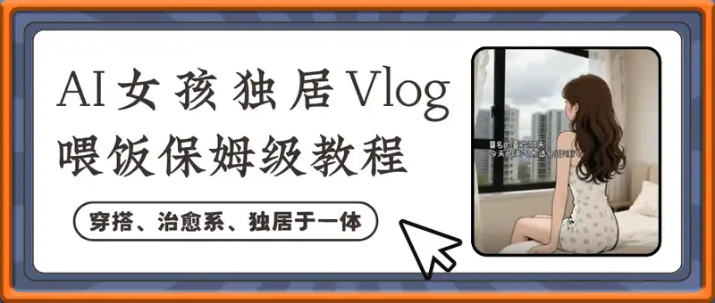 AI女孩独居日记Vlog视频怎么做？ 穿搭、治愈系、独居小确幸于一体，喂饭级教程