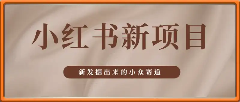 小红书新项目，新发掘出来的小众赛道 ，跟着教程走轻松拿到收益，没有任何门槛，小白随便玩