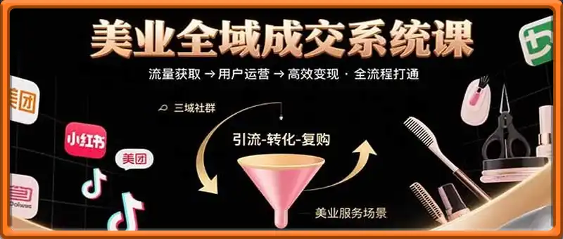 美业全域成交系统课程：帮助美业从业者打通从流量获取到高效变现全流程