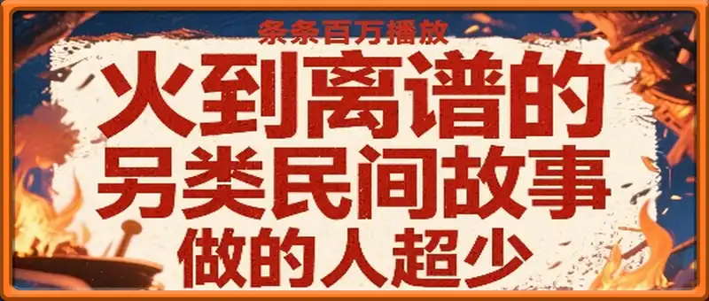 火到离谱的另类民间故事，条条百W播放，做的人超少